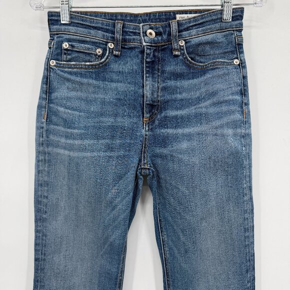rag & bone Nina High-Rise Ankle Flare Jeans Women’s Size 25 Raw Hem - Picture 2 of 13